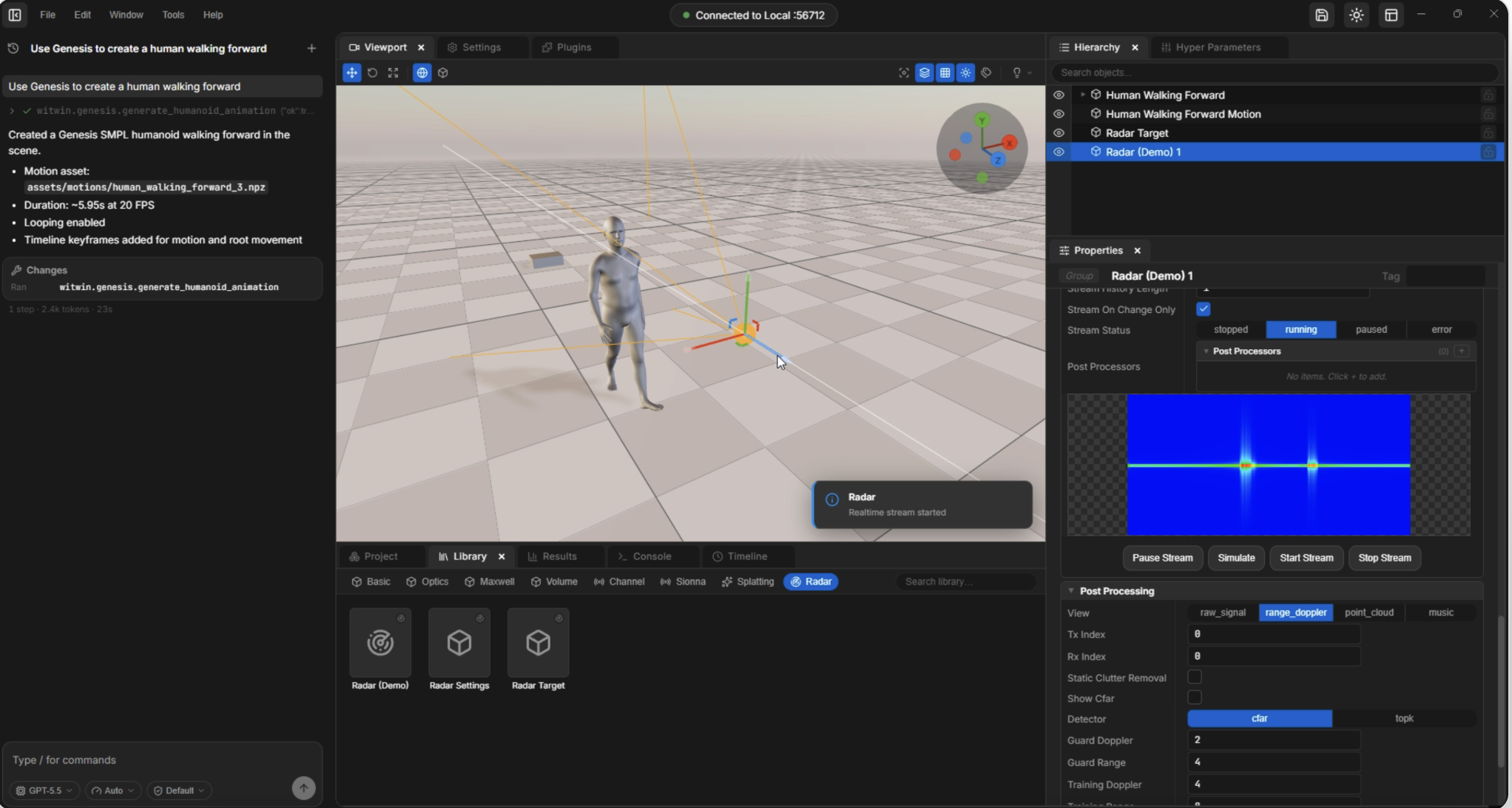 WiTwin Studio interface for authoring 3D simulation scenes